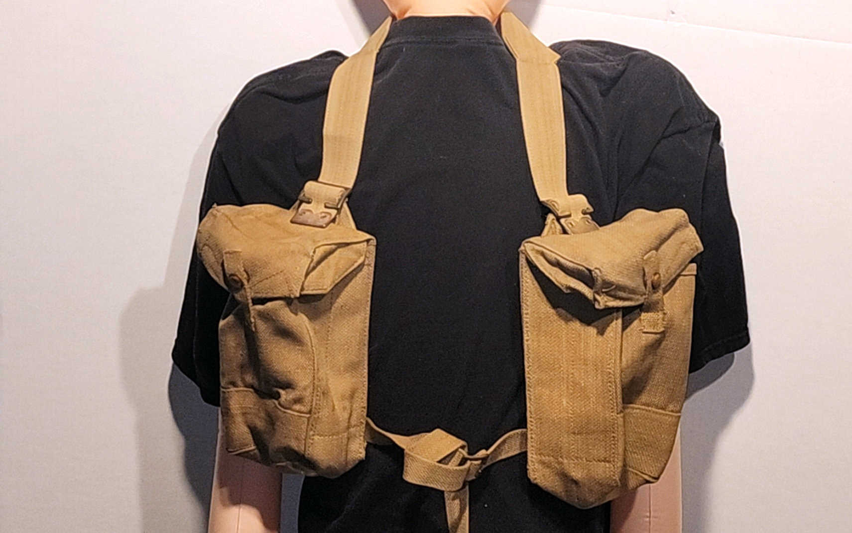 Chest rig on mannequin, showing yoke and waist strap