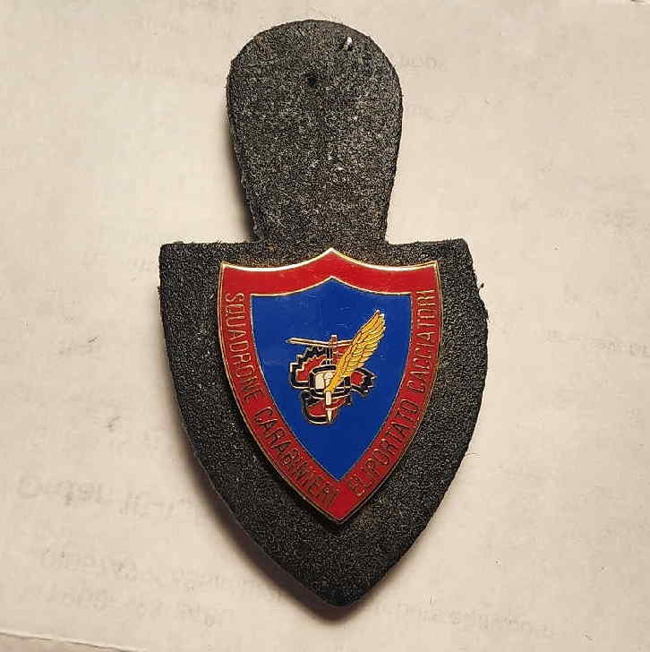 Squadrone Carabinieri Eliportato Cacciatori collar badge on backing