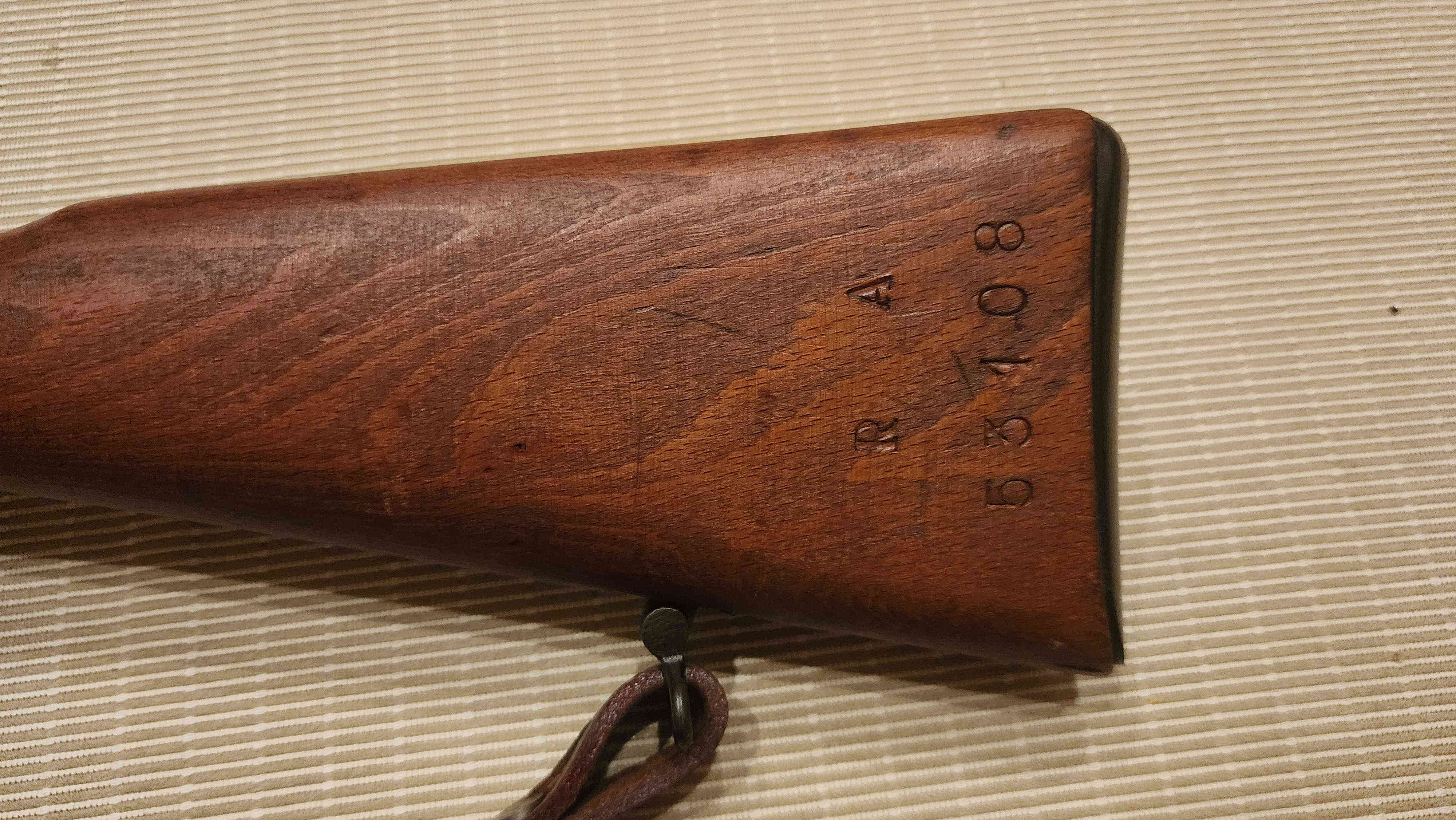 Left-side serial area of the Carcano M91/38 TS