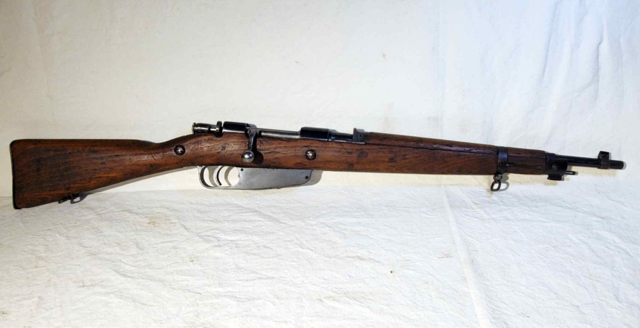 Full right-side view of Carcano M38 T.S. 8mm carbine serial 2062