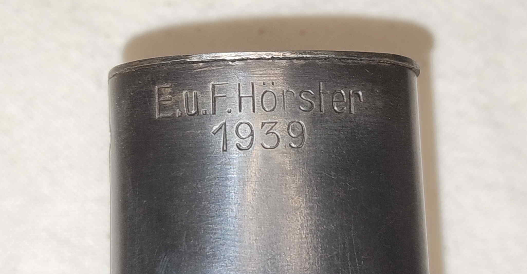 E. u. F. Hörster 1939 marking on the steel scabbard