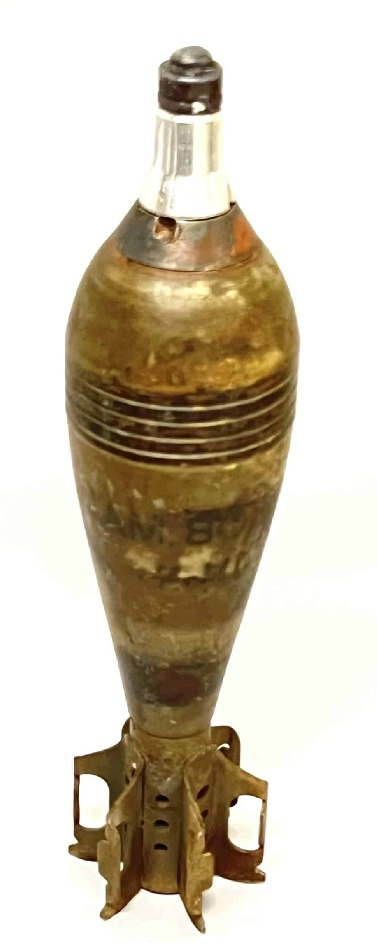 Italian 81/14 Model 35 mortar on its bipod