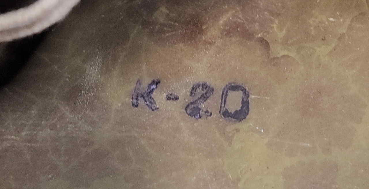 Internal ink stamp K-20 inspection or control mark