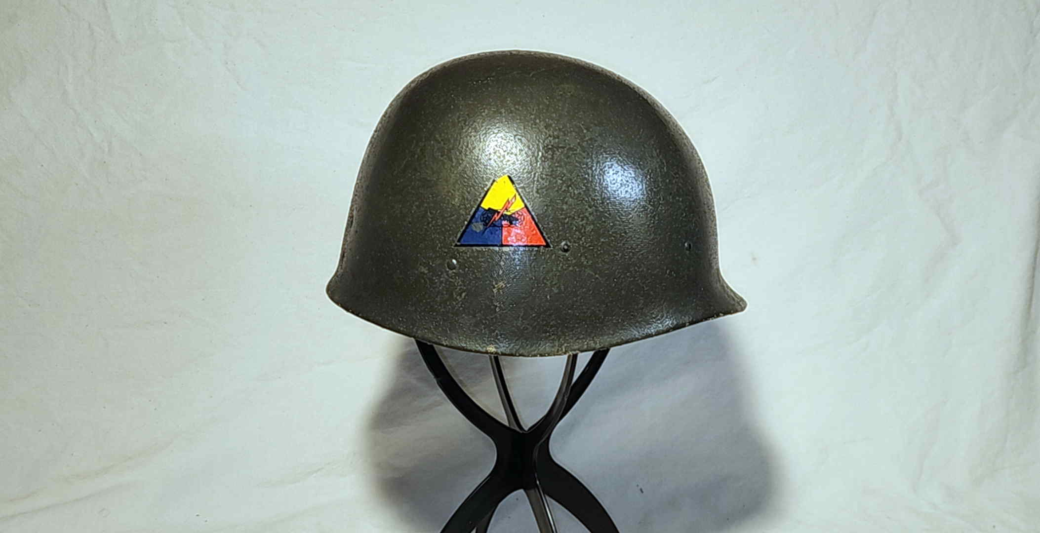 Right side view of M1964 style liner with Armor tri-color waterslide decal